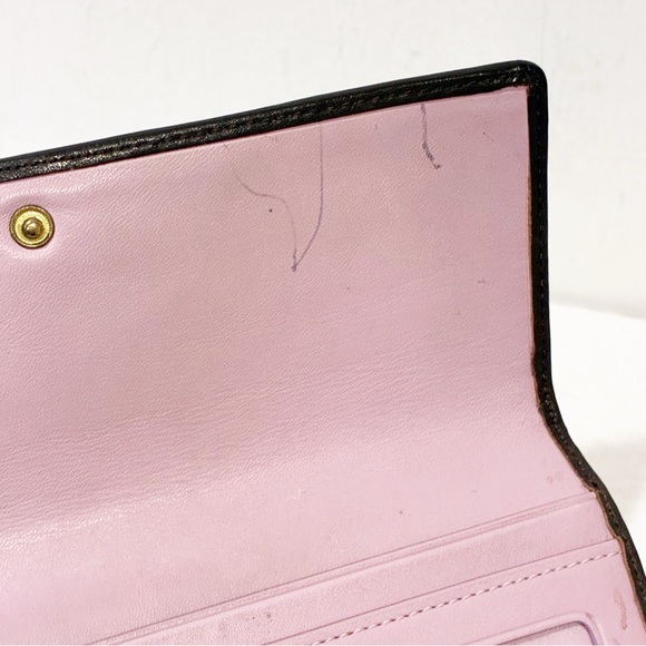 Coach Julia Oh Snap Back Patent Brown Wallet Checkbook Multi Card Slot - Picture 4 of 7